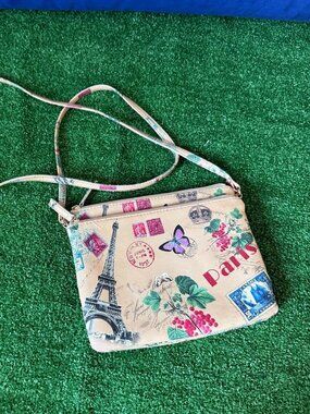 Mundi RFID SafeKeeper Crossbody Wallet Purse Paris Motif Eiffel Tower Women Bag